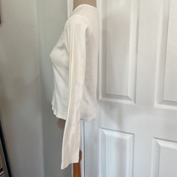 Vtg Tommy jeans Girl top Hilfiger White long sleeve shirt embellished jersey L - Picture 5 of 8